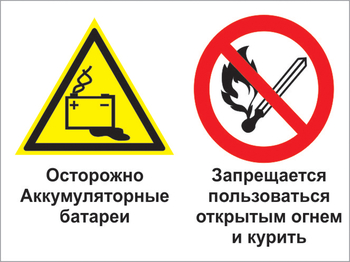 Кз 33 осторожно - аккумуляторные батареи. запрещается пользоваться открытым огнем и курить. (пленка, 400х300 мм) - Знаки безопасности - Комбинированные знаки безопасности - Магазин охраны труда ИЗО Стиль